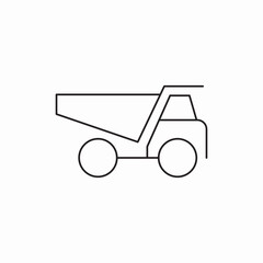 Dump truck construction icon vector sign