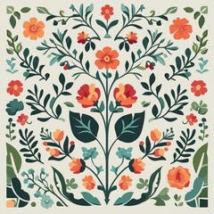 Vibrant floral design digital art nature indoor colorful patterns