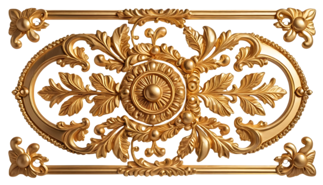 Golden decorative element elegant pattern png