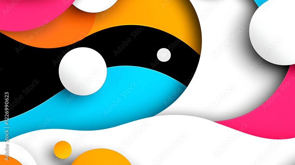 Poster vibrant abstract background with colorful shapes and layers