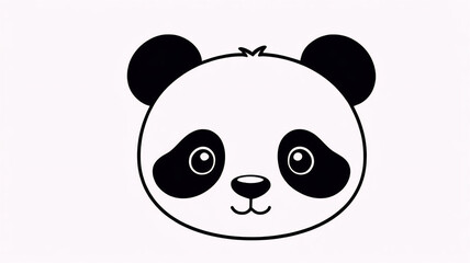 Obraz premium Cute face panda 2d style, cute bear, funny animal