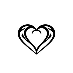 Elegant Black Heart Design: Romantic Vector Graphic, Perfect for Valentines, Love Symbols, and Romantic Illustrations