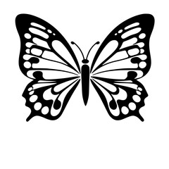 Elegant Black and White Butterfly: Nature Inspired Graphic Design