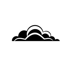 Abstract Cloud Illustration: A Black and White Vector Graphic of a Cloud. Perfect for weather apps, websites, and presentations.