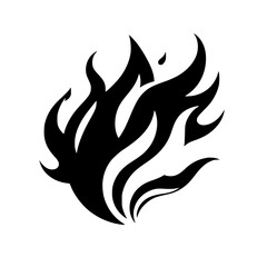 Abstract Black Flame Design: Fiery Vector Graphic, Perfect for Logo, Tattoo, or Symbol
