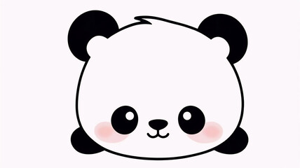 Obraz premium Flat style chubby panda, cute bear, funny animal