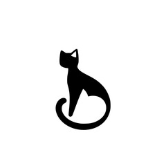 Black Cat Silhouette: Elegant Minimalist Pet Design. Perfect for logo, icon, or graphic design projects. Simple, cute, and vector-based illustration.