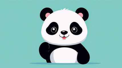 Naklejka premium Funny panda, cute bear, funny animal