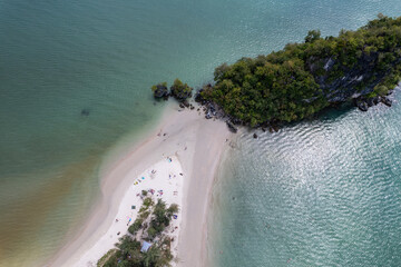 Noppharat Thara Beach in Ao Nang, Thailand, Krabi province. Drone photo