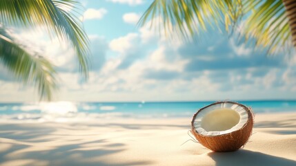 Obraz premium coconut oil, Generative AI,