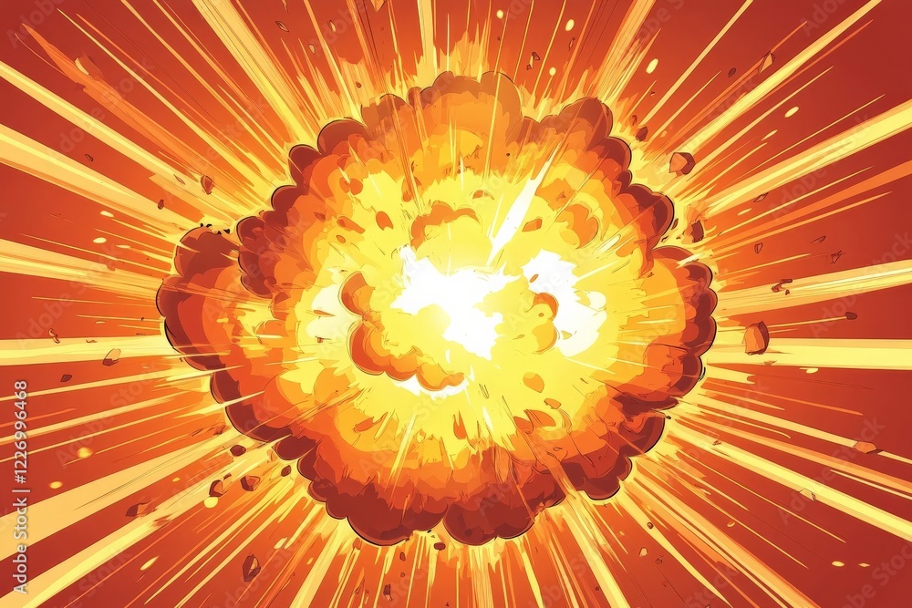 Poster explosion erupts with vivid colors and dynamic energy in a dramatic display of force