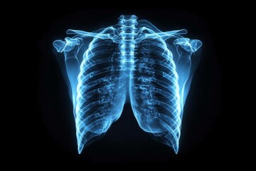 Detailed view of human lungs showcasing respiratory structure and anatomy in a digital format
