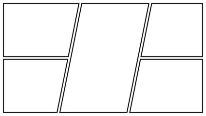 Manga or Comic panels background. Blank panel for manga, comic, poster, flyer, illustration, or photo colleges on white background
