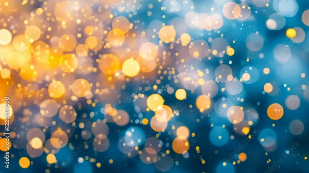 Poster colorful bokeh of warm lights on a cool background creating an enchanting atmosphere during a festiv