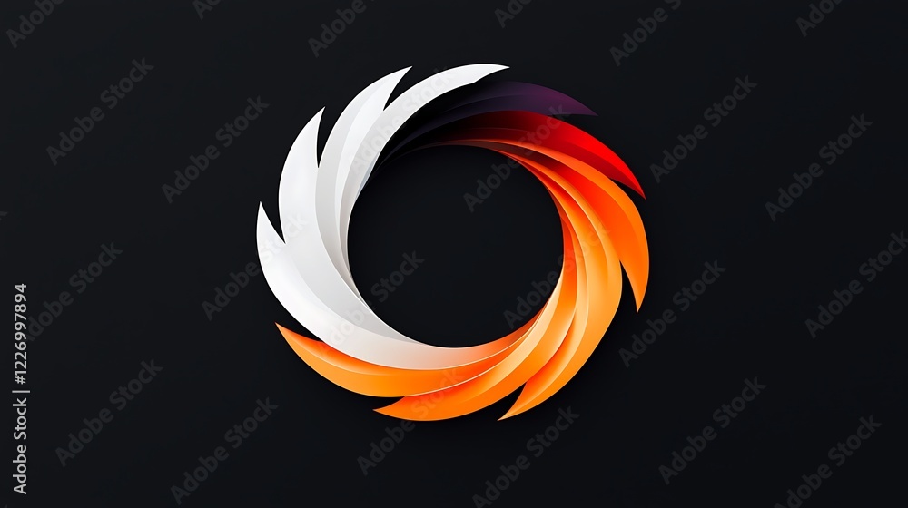 Poster abstract circular design with dynamic color spiral