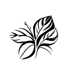 Monochrome Botanical Illustration: Elegant Black and White Plant Leaves Design.  Perfect for nature-themed projects, home decor, or artistic prints.