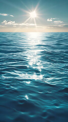 Breathtaking Aerial View of the Ocean Radiating Under the Morning Sun