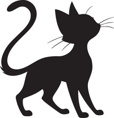 Cat silhouette vector illustration on white background
