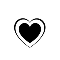 Black and White Heart: Minimalist Love Symbol, Vector Graphic Design. Perfect for Valentines, cards, backgrounds, and more.