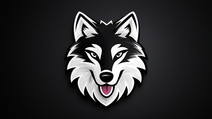 Obraz premium Pixel Art Wolf Head on Dark Background