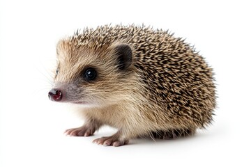Obraz premium Adorable hedgehog on white background.