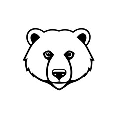 Majestic Bear Face: A Captivating Portrait of a Wild Animal. Perfect for nature lovers and wildlife enthusiasts, this artwork showcases the beauty of bears in a simple yet striking design.