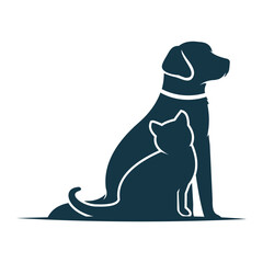 vector abstract cat and dog animal logo
