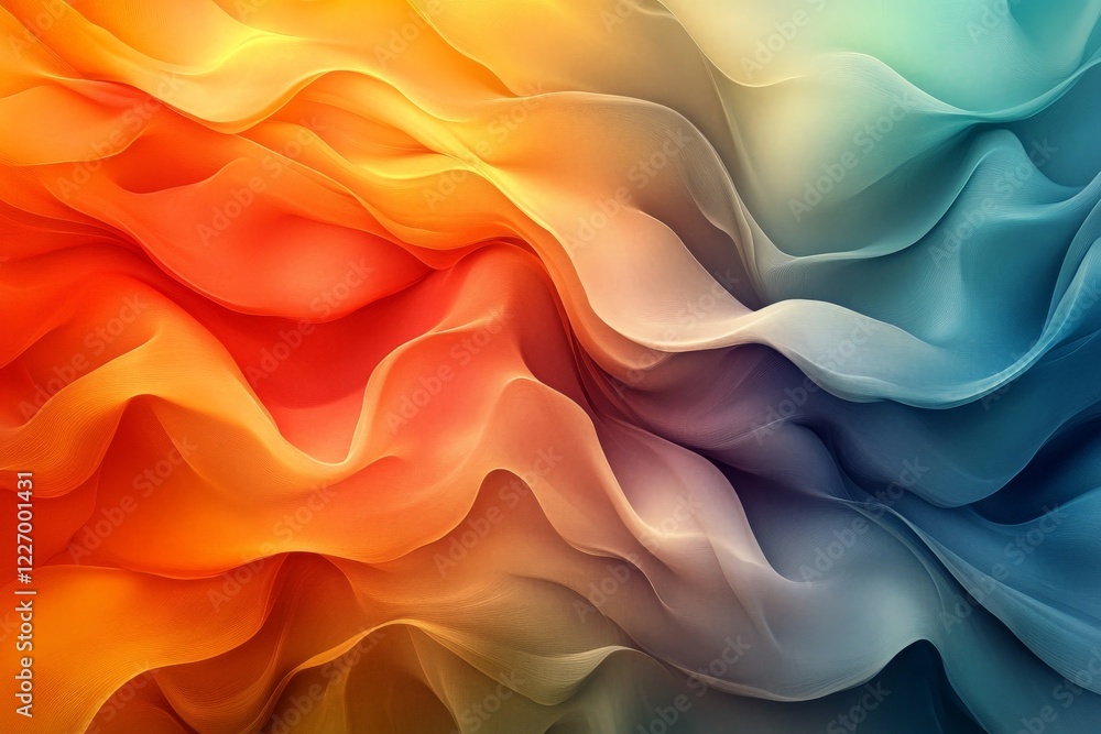 Aufkleber vibrant waves of color blend together in a mesmerizing visual display of warmth and coolness