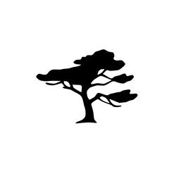 Elegant Tree Silhouette: Minimalist Black and White Nature Graphic