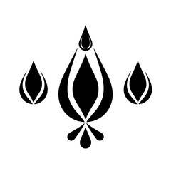 Abstract Water Drop Design: Minimalist Black and White Graphic Symbol