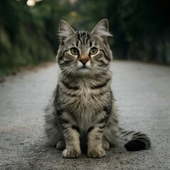 realistic cat photo with different background ai generated
