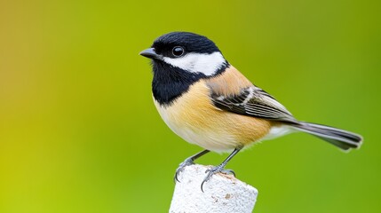 Colorful Bird Perched on a Branch Against a Soft Green Background