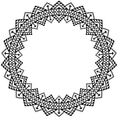 Ethnic round frame border pattern.