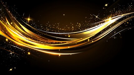 Obraz premium Golden Waves Abstract Background Design