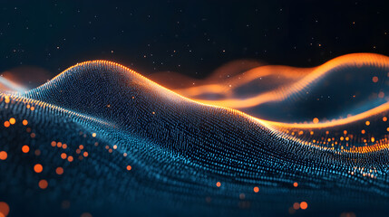 background with floating particles, abstract data streams, and a glowing tunnel of binary code, symbolizing digital transformation, cloud networking, and the evolution of technology 