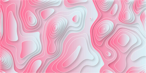 	
paper cut 3d render topography abstract, beautiful colorful Background. geometric map relief texture with curved layers and shadow. Realistic papercut decoration textured with wavy vector design.