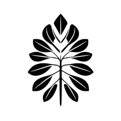 Monochrome Botanical Leaf Illustration: Simple, Elegant Plant Graphic Design. Perfect for minimalist home decor, branding, and nature-inspired projects.