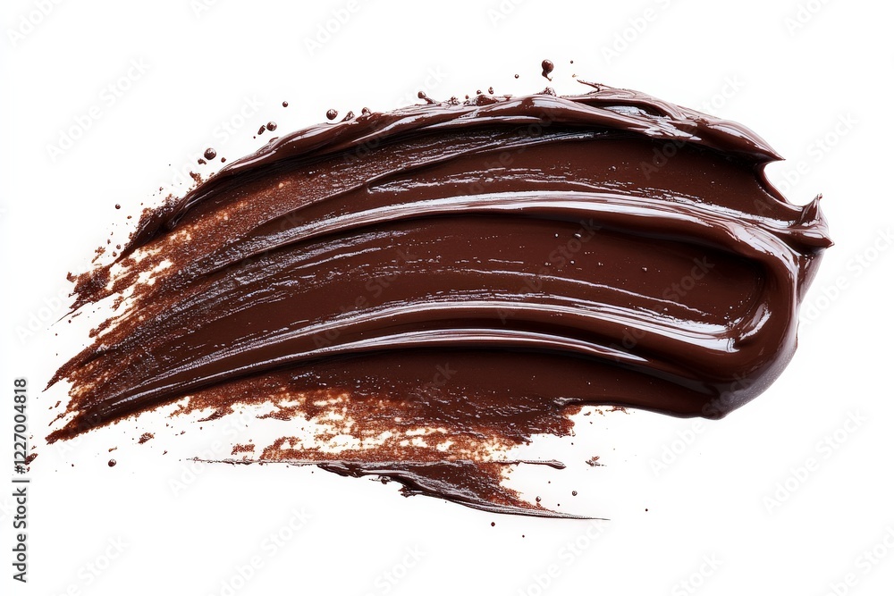 Aufkleber chocolate spread smeared on a white surface showing smooth and rich texture, ideal for culinary crea