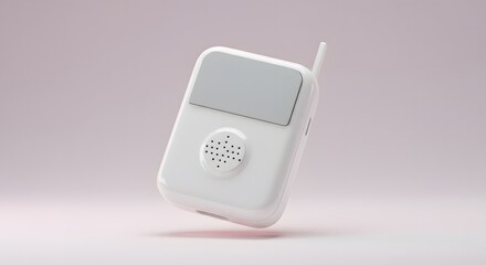 White Retro Mobile Phone Design, Minimalist Style 3D Render