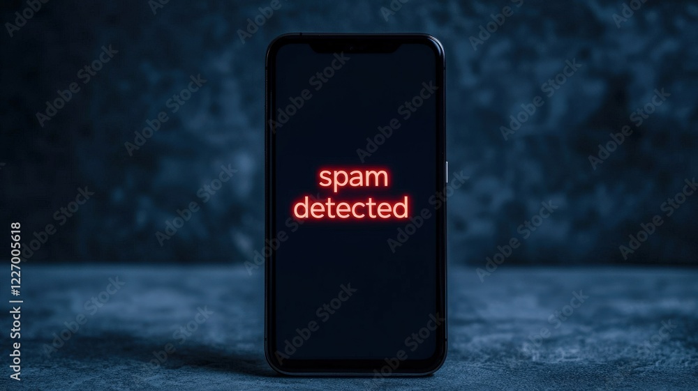 Poster spam call phone security concept. smartphone screen displaying 