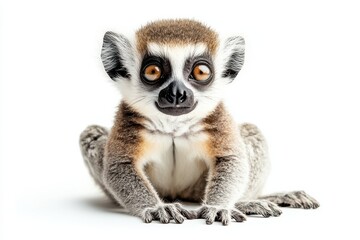 Fototapeta premium Adorable ring-tailed lemur sitting.