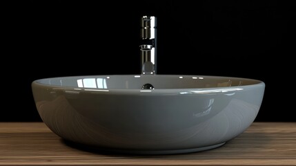 Modern grey sink bathroom wood counter
