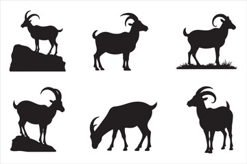 Goat Silhouette Vector Collection