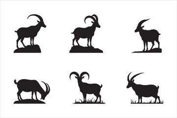 Goat Silhouette Vector Collection