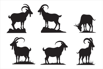 Goat Silhouette Vector Collection