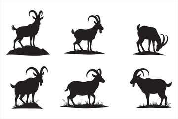 Goat Silhouette Vector Collection