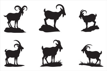 Goat Silhouette Vector Collection