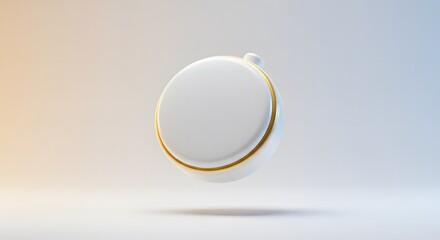 Elegant White and Gold Stopwatch: Minimalist Timepiece Design