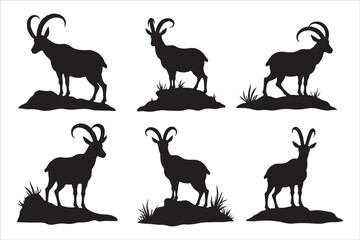 Goat Silhouette Vector Collection