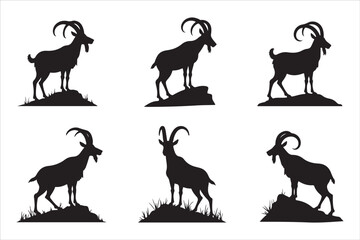 Goat Silhouette Vector Collection